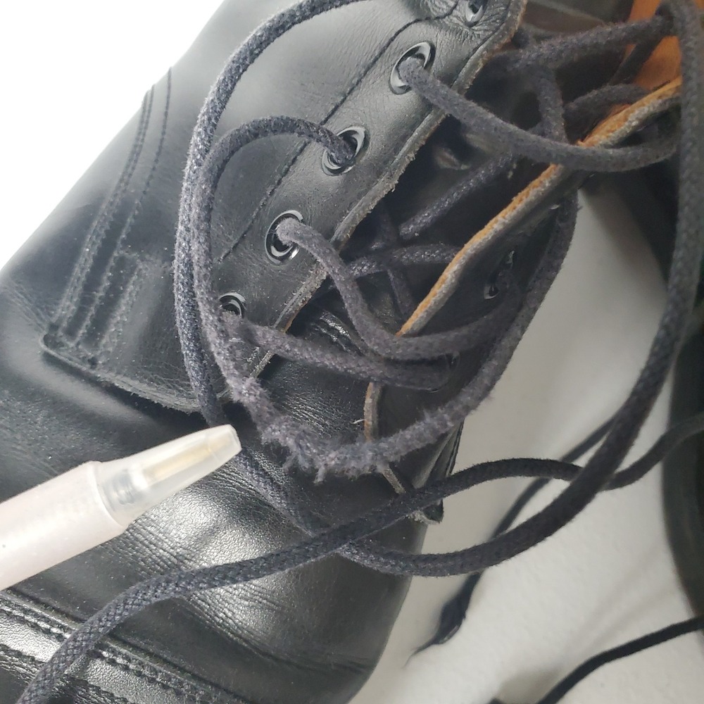 Polo Ralph Lauren Cap Toe  Ankle Boots Mens 9 D Black Lace Up Made In England - Picture 16 of 16